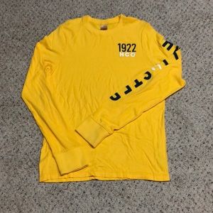 Hollister, Medium, gold with navy letters